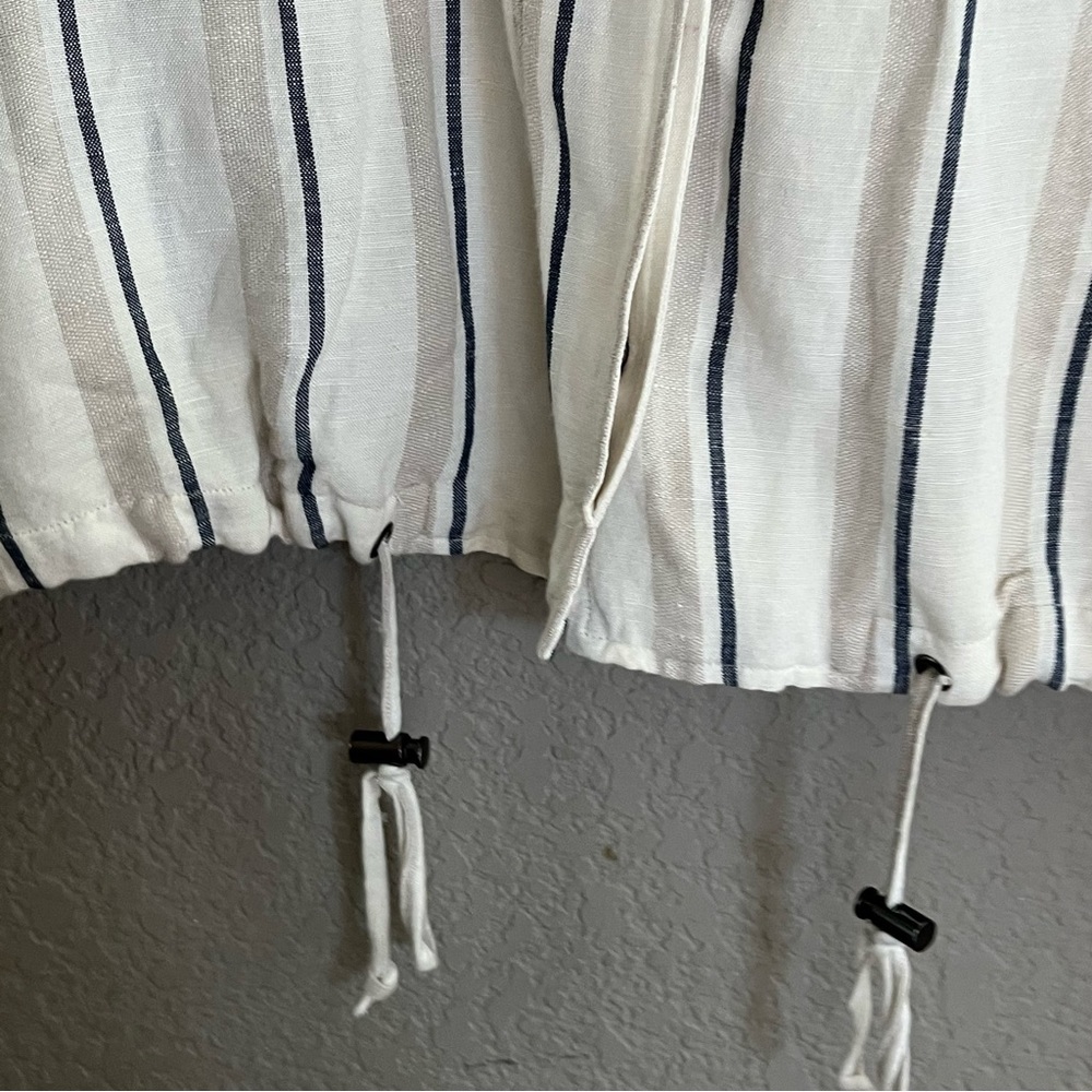 Rails Rowen Lightweight Linen Striped Jacket Sz L… - image 6